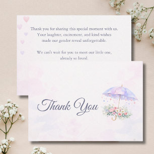 Carte De Remerciements Les Averses d'Avril Arrivent Fleurs de Mai Baby Sh