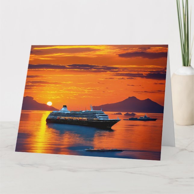 Carte De Remerciements Les bateaux de croisière offrent un luxueux Envelo (Devant)