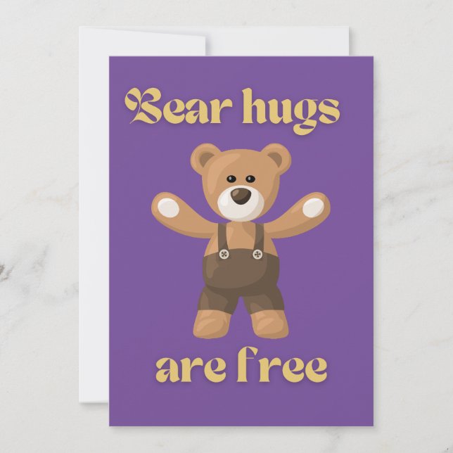 Carte De Remerciements Les câlins d'ours sont gratuits (Devant)