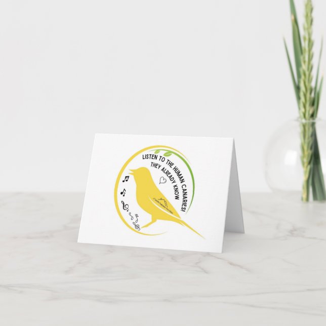 Carte De Remerciements Les Canaris Humains Savent Déjà (Devant)