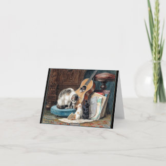 Carte De Remerciements Les chats ruiner une guitare
