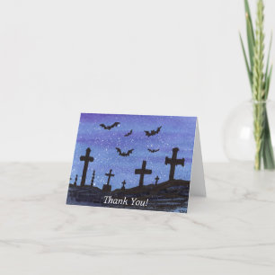 Carte De Remerciements Les chauves-souris dans le cimetière