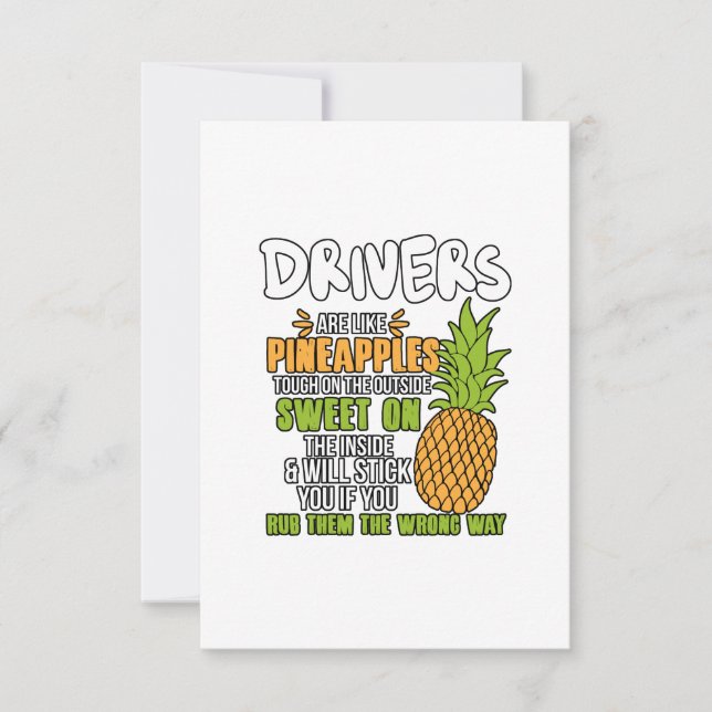 Carte De Remerciements Les conducteurs sont comme des ananas. (Devant)