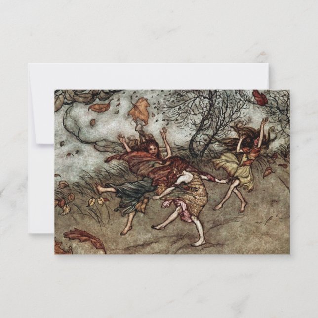 Carte De Remerciements « Les Fées d'automne » d'Arthur Rackham (Devant)
