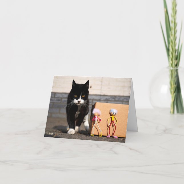 Carte De Remerciements Les Fubby se cachent pour le chat Ping. (Devant)