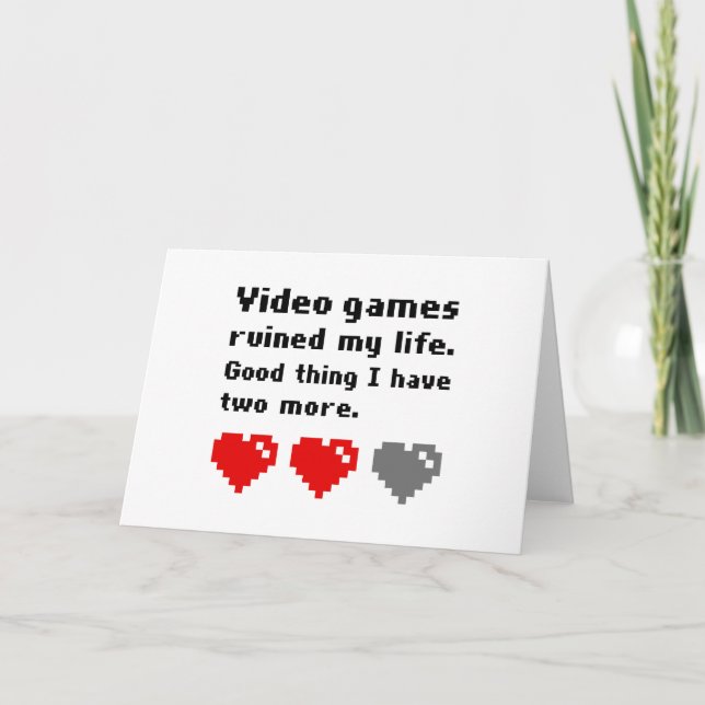 Carte De Remerciements Les jeux vidéo ont ruiné ma vie (Devant)