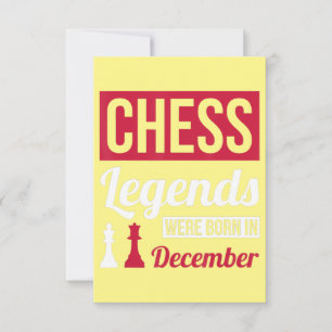 Carte De Remerciements les légendes des échecs sont nées en décembre cade