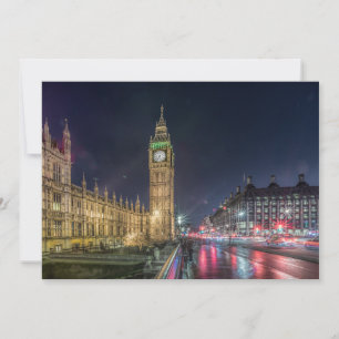 Carte De Remerciements Les monuments   Big Ben la nuit