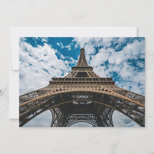 Carte De Remerciements Les monuments | Regard sur la Tour Eiffel (Devant)
