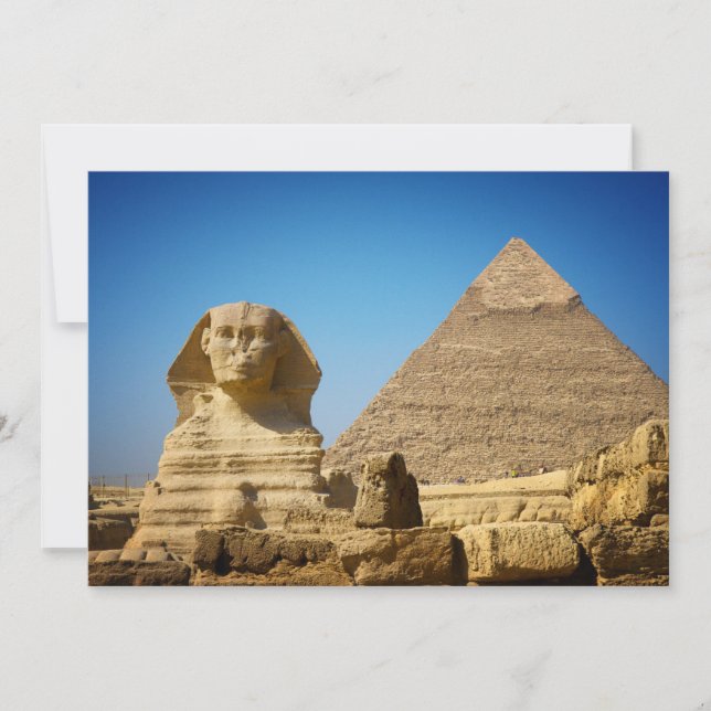 Carte De Remerciements Les monuments | Sphinx & Pyramide d'Egypte (Devant)