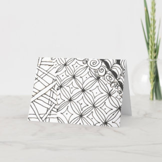 Carte De Remerciements Les motifs Abstraits blanc et noir sont à noter.