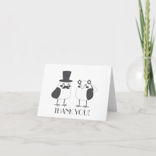 Carte De Remerciements Les oiseaux aiment le gâteau de mariage