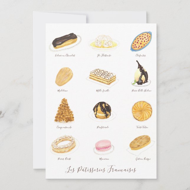 Carte De Remerciements Les Pâtisserie Françaises (Devant)