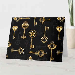 Carte De Remerciements Les Patters de Seamless avec Golden Keys
