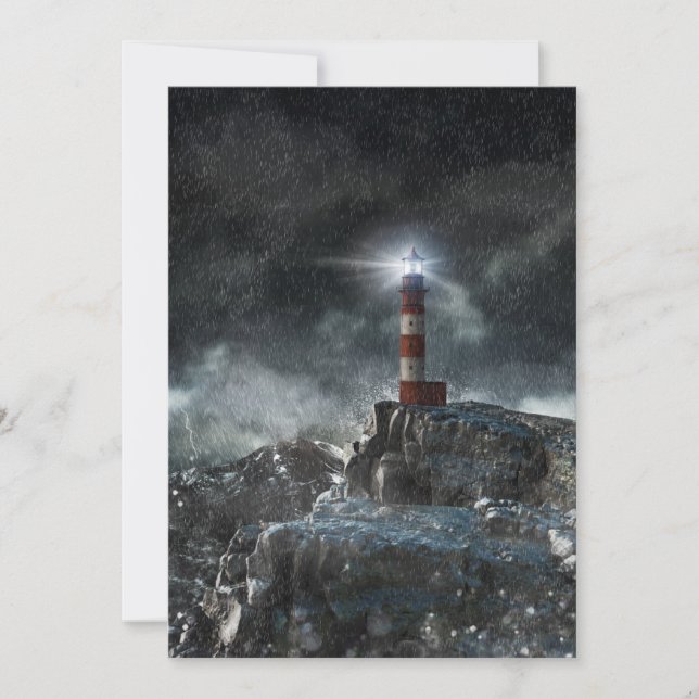Carte De Remerciements Les phares | Phare dans la tempête (Devant)