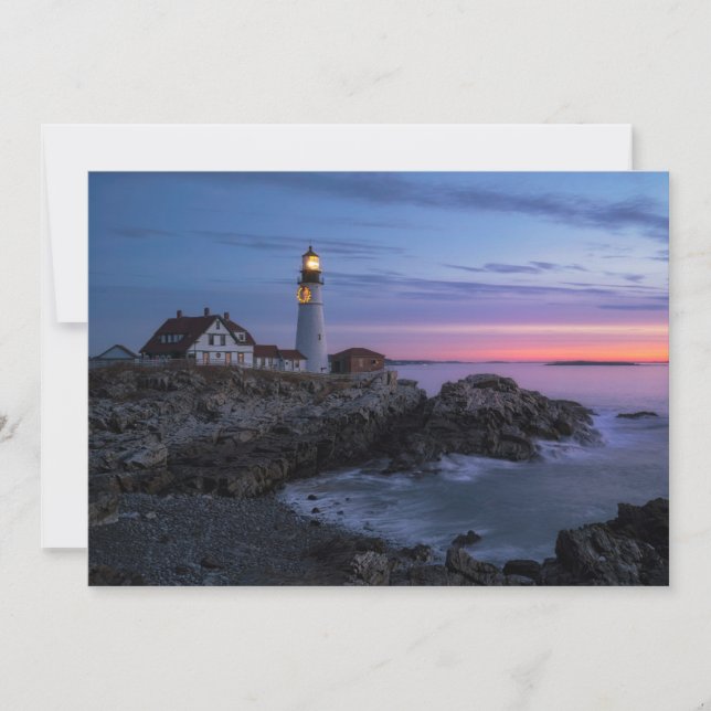 Carte De Remerciements Les phares | Phare du Cap Elizabeth Maine (Devant)