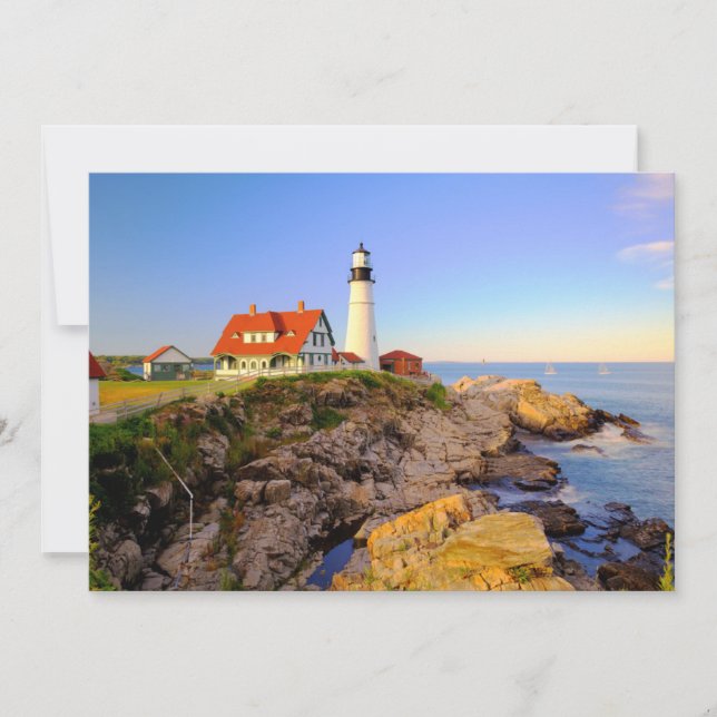 Carte De Remerciements Les phares | Rockport Lighthouse Maine (Devant)