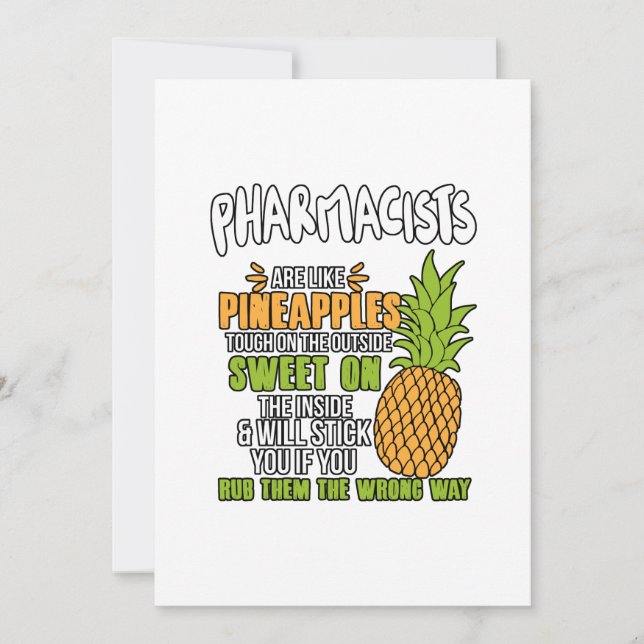 Carte De Remerciements Les Pharmaciens Sont Comme Des Ananas. (Devant)