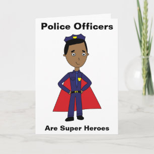 Carte De Remerciements Les policiers noirs sont de super héros