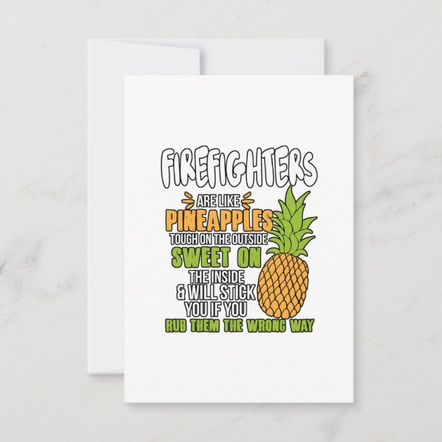 Carte De Remerciements Les Pompiers Sont Comme Des Ananas. (Devant)