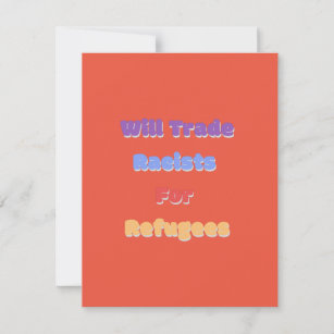 Carte De Remerciements Les Racistes Commerciaux Pour Les Réfugiés