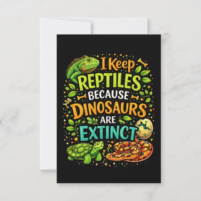 Carte De Remerciements Les reptiles règnent (Devant)