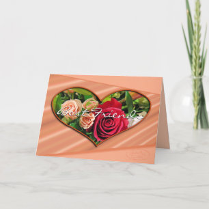 Carte De Remerciements Les roses et les meilleurs amis de coeurs cardent