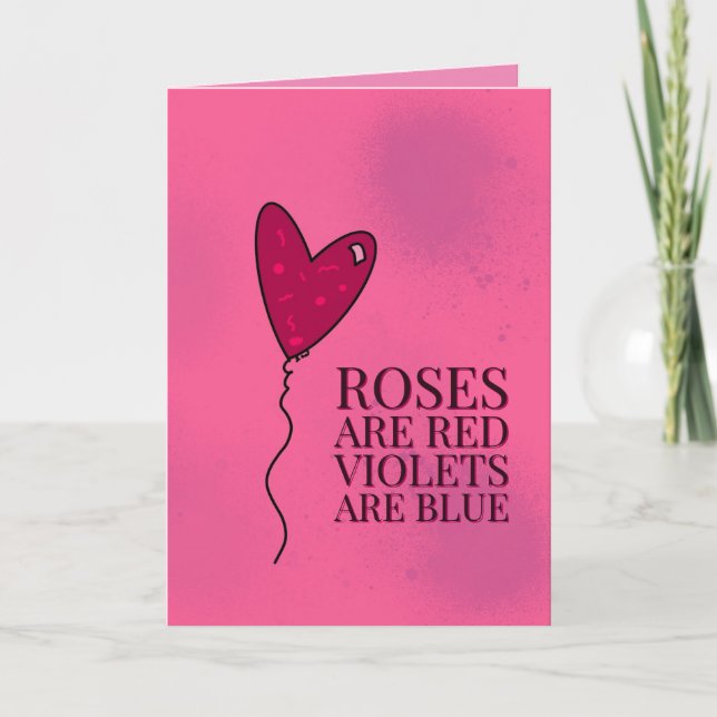 Carte De Remerciements Les roses Sont Red VDAY Card (Devant)