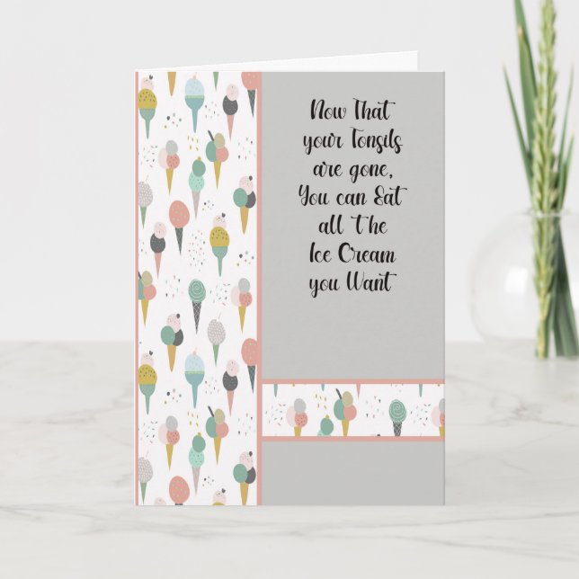 Carte De Remerciements Les tonsiles se portent bien pour les enfants avec (Devant)