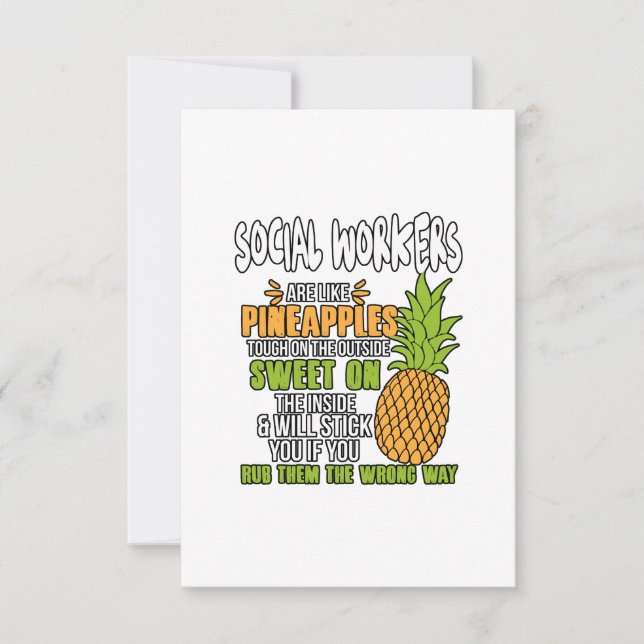 Carte De Remerciements Les Travailleurs Sociaux Sont Comme Des Ananas. (Devant)