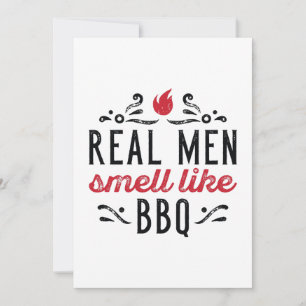 Carte De Remerciements Les vrais hommes sentent comme le barbecue