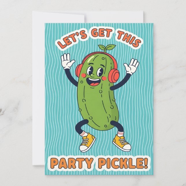 Carte De Remerciements Let’s Get This Party Pickle funny veggie lover (Devant)