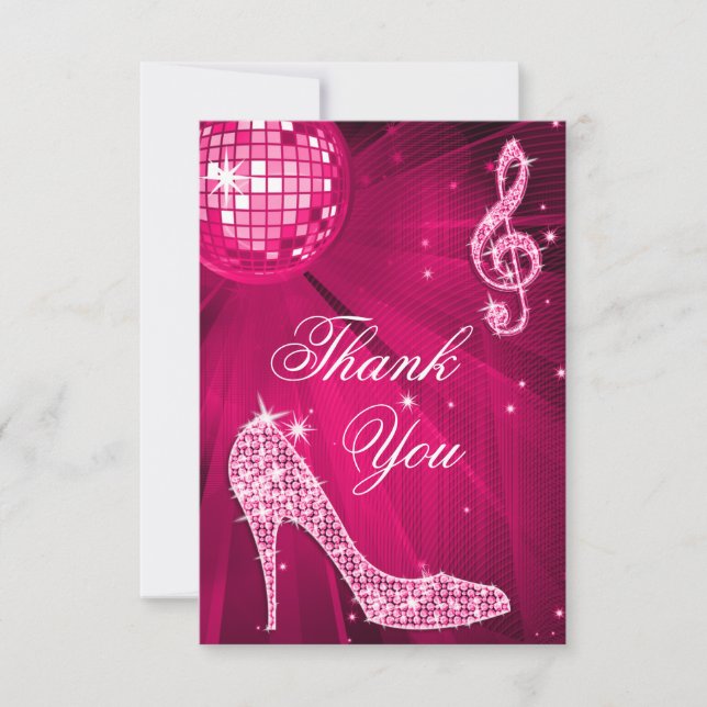 Carte De Remerciements L'étincelle de boule de disco de roses indien gîte (Devant)