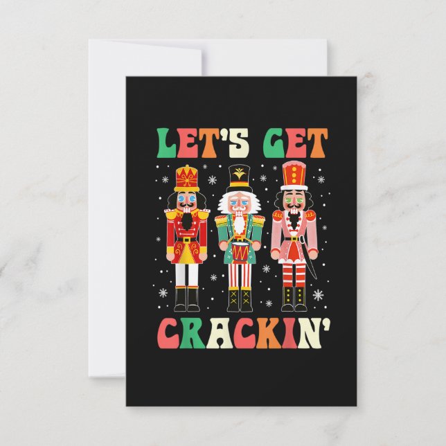 Carte De Remerciements Let's Get Cracking Funny Christmas Nutcracker Ball (Devant)