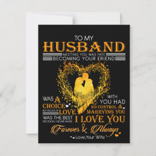 Carte De Remerciements Lettre à mon mari, Cadeau d'amour pour mari