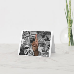 Carte De Remerciements Lettre ASL R avec collage d'images