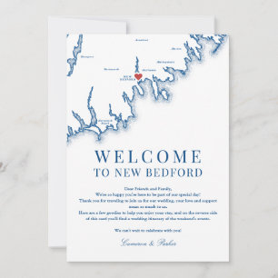 Carte De Remerciements Lettre de bienvenue de mariage à New Bedford MA Bl