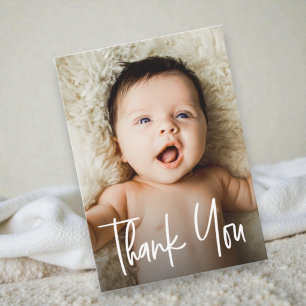 Carte De Remerciements Lettre personnalisée pour Baby Shower Photo que