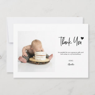 Carte De Remerciements Lettre personnalisée pour le premier anniversaire 