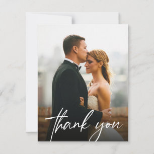 Carte De Remerciements Lettre personnalisée pour mariage moderne et simpl