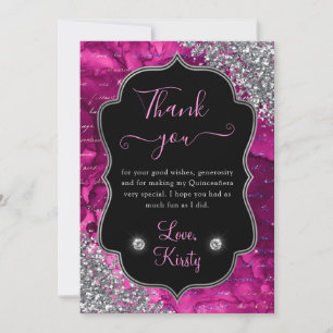 Carte De Remerciements Lettres de sirène iridescentes roses pour Quincean