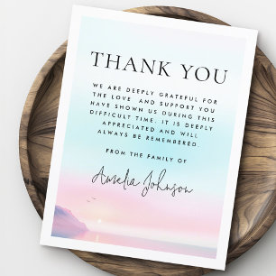 Carte De Remerciements Lever doux pastel avec oiseaux funéraires sympathi