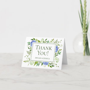 Carte De Remerciements LGBTQ Blue Hydrangeas Floral Folal Sentiment