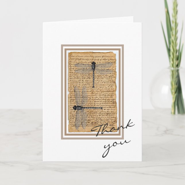 Carte de remerciements - libellules (Devant)