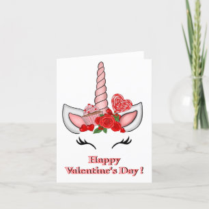 Carte De Remerciements Licorne de la Saint-Valentin Amour 