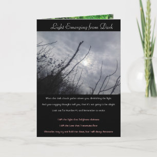 Carte De Remerciements "Light Emerging from Dark" Poem/Card