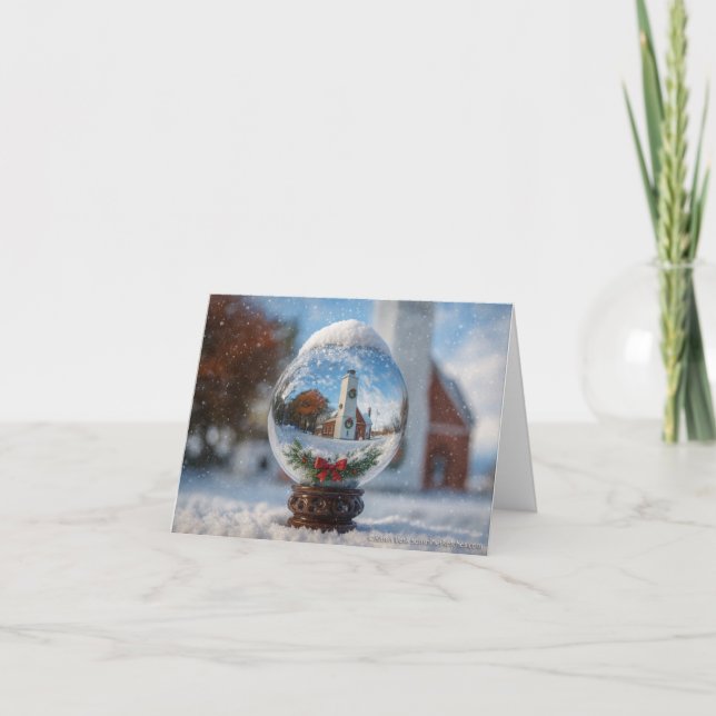 Carte De Remerciements Lighthouse Snowglobe Christmas Holiday Card (Devant)