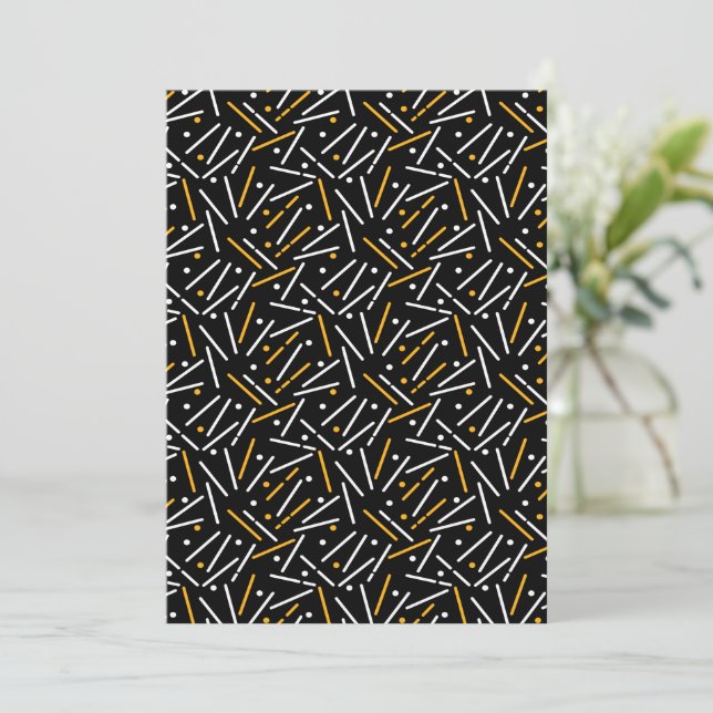 Carte De Remerciements Lignes Motif 4 (Debout devant)