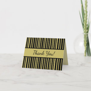 Carte De Remerciements Lignes noires et olive