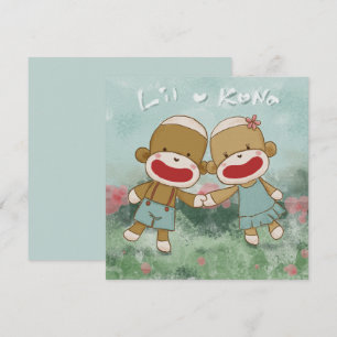 Carte De Remerciements Lil & Kona Holding Hands